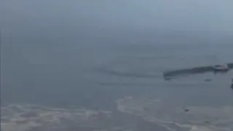 Una imagen del tsunami que sucedió al terremoto de magnitud 8,8 en la península de Kamchatka.