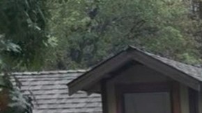 This photo provided by the San Bernardino County Fire Department shows damage caused by mudslides after storms in Forest Falls, Calif., on Thursday Sept. 18, 2025. (San Bernardino County Fire Department via AP)