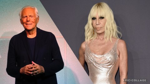 En la imagen Giorgio Armani y Donatella Versace.