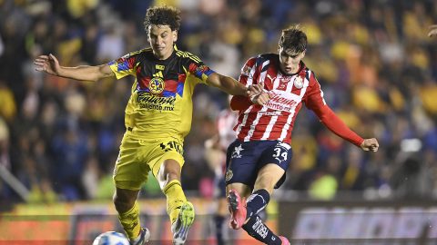 Ciudad de México, 13 de septiembre de 2025. @@@@@, durante el partido correspondiente a la jornada 8 del torneo Apertura 2025 de la Liga BBVA MX, entre las Águilas del América y las Chivas Rayadas del Guadalajara, realizado en el estadio Ciudad de los Deportes. Foto: Imago7/ Etzel Espinosa