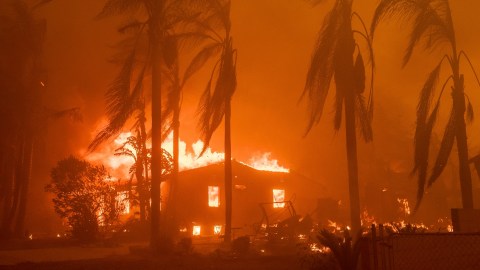 FILE - A home burns in the Eaton Fire in Altadena, Calif., Jan. 8, 2025. (AP Photo/Nic Coury, File)