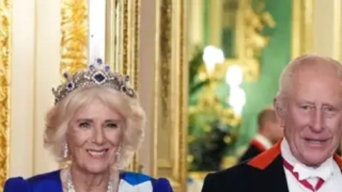 El matrimonio Trump con los reyes este miércoles.