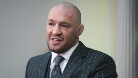 UFC fighter Conor McGregor speaks with reporters in the briefing room of the White House, Monday, March 17, 2025, in Washington. (AP Photo/Evan Vucci)