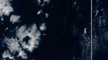 This NOAA satellite image taken at 2:09 p.m. EST on Thursday, Oct. 9, 2025, shows Tropical Storm Priscilla off the western coast of Mexico in the eastern Pacific Ocean. (NOAA via AP)