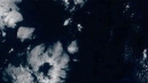 This NOAA satellite image taken at 2:09 p.m. EST on Thursday, Oct. 9, 2025, shows Tropical Storm Priscilla off the western coast of Mexico in the eastern Pacific Ocean. (NOAA via AP)