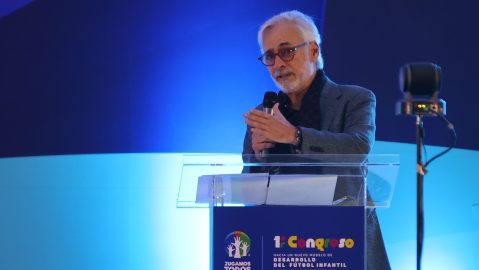 Pachuca, Hidalgo a 27 de septiembre de 2023. Jesús Martínez, durante el Primer Congreso Hacia Un nuevo Modelo De Desarrollo Del Fútbol Infantil de la Federación Mexicana de Fútbol, celebrado en el Tuzo Forum. Foto: Imago7/ Eloísa Sánchez