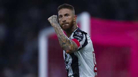 Sergio Ramos celebra el gol que le anotó a Keylor Navas.