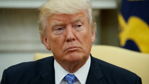 President Donald Trump listens during a meeting with Ukrainian President Petro Poroshenko in the Oval Office of the White House, Tuesday, June 20, 2017, in Washington. (AP Photo/Evan Vucci)