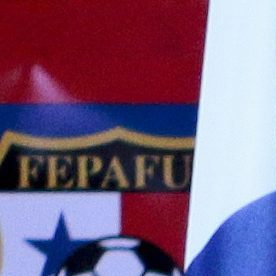 FILE - Panamanian Soccer Federation President Manuel Arias, left, stands with new coach Americo Gallego, during Gallego's media presentation, in Panama City, Aug. 6, 2019. (AP Photo/Eric Batista, File)