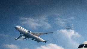 Avión comercial moderno aterrizando mientras una tripulación asiste a pasajeros dentro de la cabina, en un contexto de alta seguridad aérea en 2026.