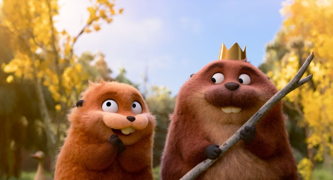 King George y castor en Hoppers, película de Pixar dirigida por Daniel Chong