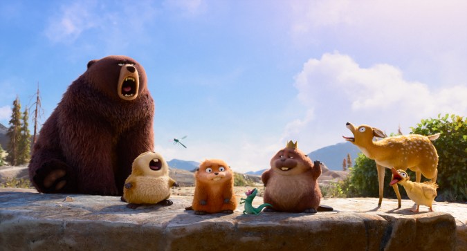Oso, castores y animales del bosque en Hoppers, nueva película de Pixar 2026