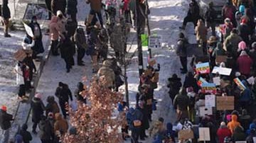 Manifestación en rechazo contra ICE en Minneapolis