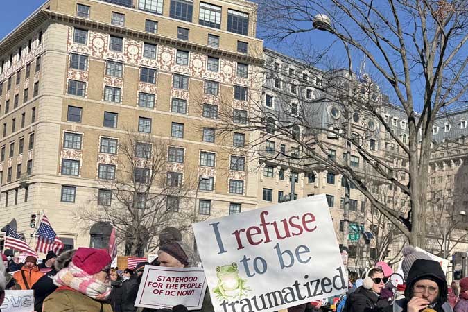 Manifestación efectuada en contra de Donald Trump