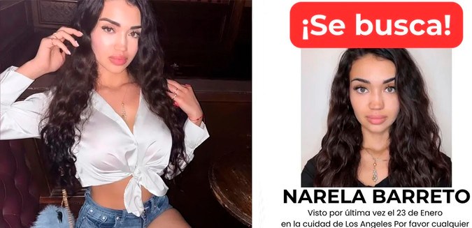 Los carteles con la búsqueda desesperada de Narela Micaela Márquez Barreto.