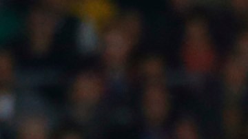 FC Barcelona's Jeremy Mathieu, center, duels for the ball against Eibar's Aleksandar Pantic, third left, during a Spanish La Liga soccer match against Eibar at the Camp Nou stadium in Barcelona, Spain, Sunday, Oct. 25, 2015. (AP Photo/Manu Fernandez)