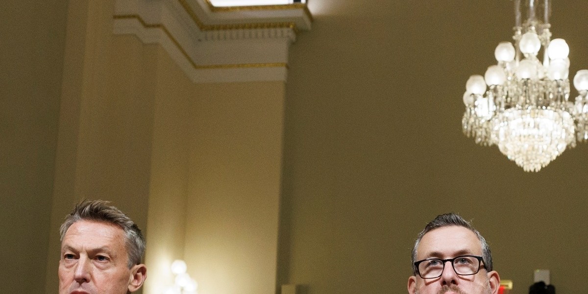 Rodney Scott, comisionado de CBP; Joseph Edlow, director of USCIS, y Todd Lyons, director en funciones de ICE.