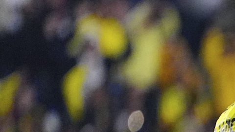 Ciudad de México, 7 de febrero de 2026. Alejandro Zendejas en festejo de gol, durante el partido correspondiente a la jornada 5 del torneo Clausura 2026 de la Liga BBVA MX, entre las Águilas del América y los Rayados del Monterrey, realizado en el estadio Ciudad de los Deportes. Foto: Imago7/ Manlio Contreras