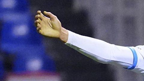 Puebla, Puebla, 13 de febrero de 2026. Juninho Vieira anota gol, durante el partido correspondiente a la jornada 6 del torneo Clausura 2026 de la Liga BBVA MX, entre el Club Puebla y los Pumas de la UNAM, realizado en el estadio Cuauhtémoc. Foto: Imago7/ Manlio Contreras