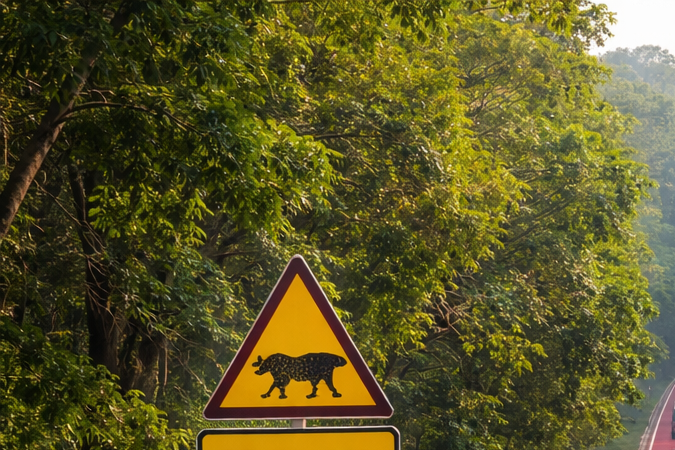 Carreteras rojas en la India para evitar atropellos