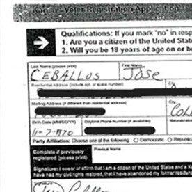 José Ceballos-Armendariz enfrenta proceso judicial por votar sin ser ciudadano.