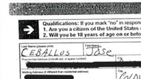 José Ceballos-Armendariz enfrenta proceso judicial por votar sin ser ciudadano.