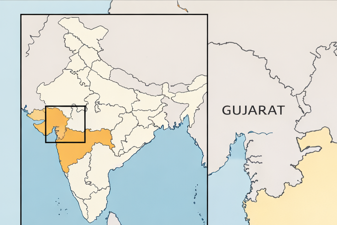 Mapa del estado de Maharashtra en el oeste de India, con límites marcados y ubicación de Mumbai sobre la costa del mar Arábigo.