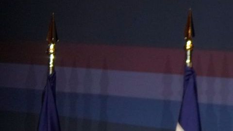 El presidente Donald Trump habla en la Cumbre del Escudo de las Américas.