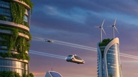 La IA afirma que en el sector transporte, los viajes serán más rápidos y eficientes en 2100. También se proyectan sistemas de alta velocidad en tubos de vacío y un crecimiento del turismo espacial.