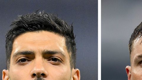 Raúl Jiménez, Santiago Giménez, Armando González, delanteros de la selección de México. (Foto Imago7)