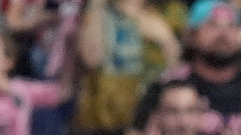 Inter Miami forward Luis Suarez (9) celebrates with defender Maximiliano Falcon (37) after scoring his side's second goal against Austin FC during the second half of an MLS soccer match, Saturday, April 4, 2026, in Miami. (AP Photo/Rebecca Blackwell)