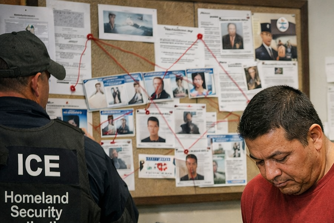 Sospechoso detenido por fraude de identidad en Texas con luces policiales de fondo