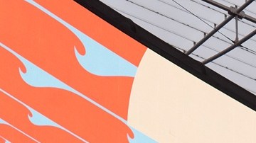 El logotipo de la Copa Mundial de la FIFA 2026 en Los Ángeles, en el SoFi Stadium.