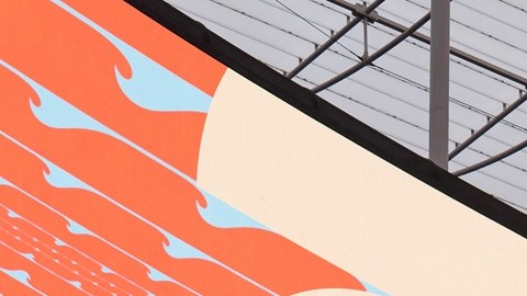 El logotipo de la Copa Mundial de la FIFA 2026 en Los Ángeles, en el SoFi Stadium.