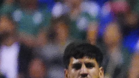 Puebla, Puebla, 22 de mayo de 2026. Brian Gutiérrez, durante un partido internacional de preparación, entre la Selección Nacional de México y la Selección de Ghana, realizado en el estadio Cuauhtémoc. Foto: Imago7/ Manlio Contreras