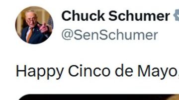 El líder de la minoría del Senado, Chuck Schumer, publicó una imagen sobre Trump y Epstein.