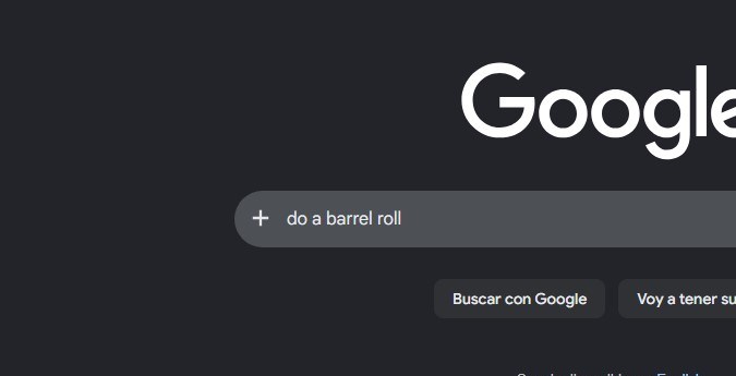 El 'do a barrel roll', que significa "haz una tirada de barril" debe escribirse exclusivamente en inglés, de lo contrario, no funcionará.