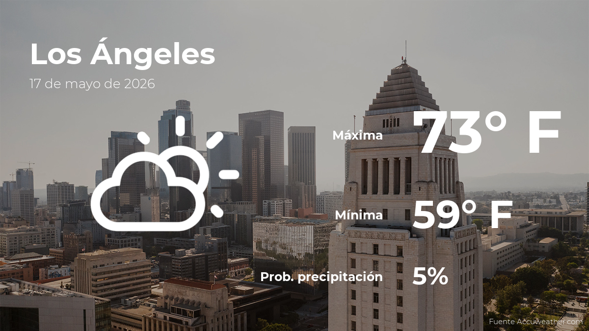 El tiempo para hoy en Los Ángeles, 17 de mayo de 2026