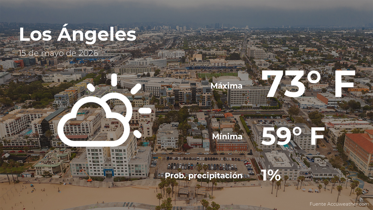 El tiempo para hoy en Los Ángeles, 15 de mayo de 2026