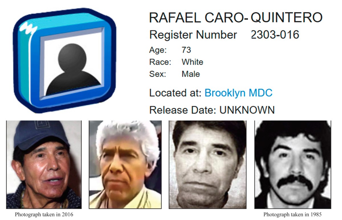 Corte de Nueva York aplaza la audiencia del narcotraficante Caro Quintero