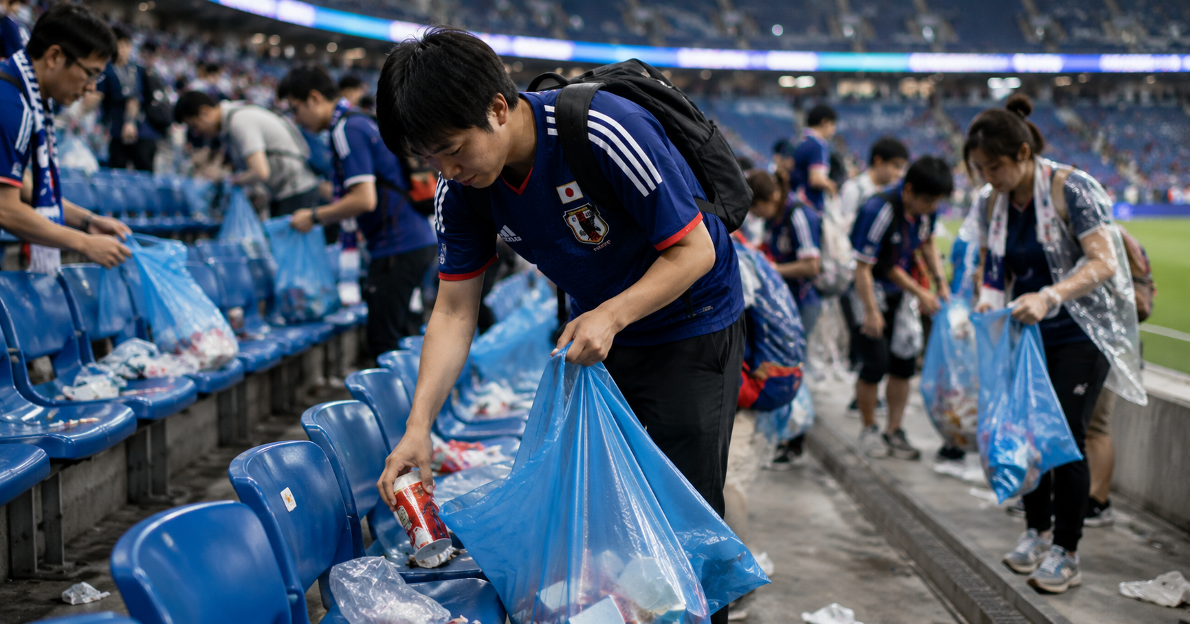 Por qué los japoneses limpian el estadio después de un evento deportivo