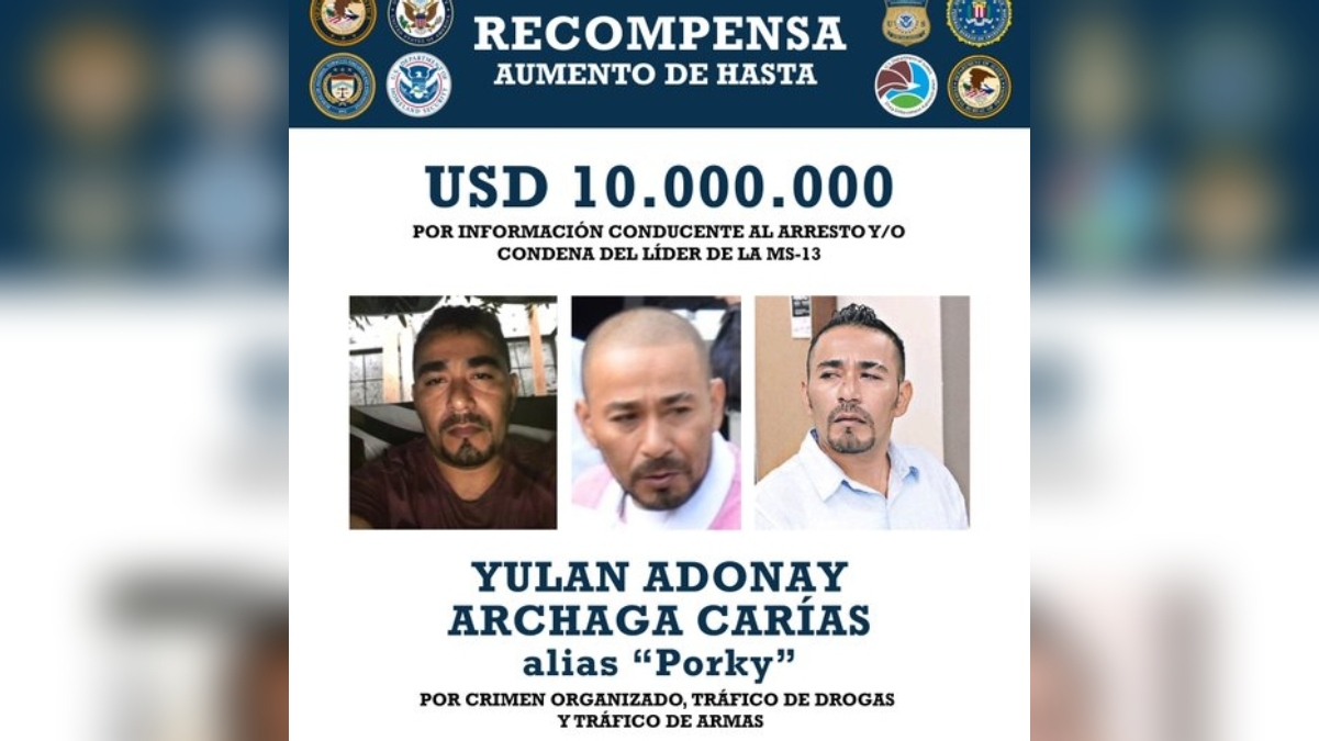 EE.UU. aumenta recompensas por información que conduzca al arresto de líderes de la MS-13 en Honduras