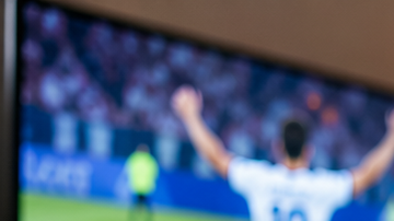Perro y gato refugiados en una sala mientras varias personas celebran un partido del Mundial frente al televisor.