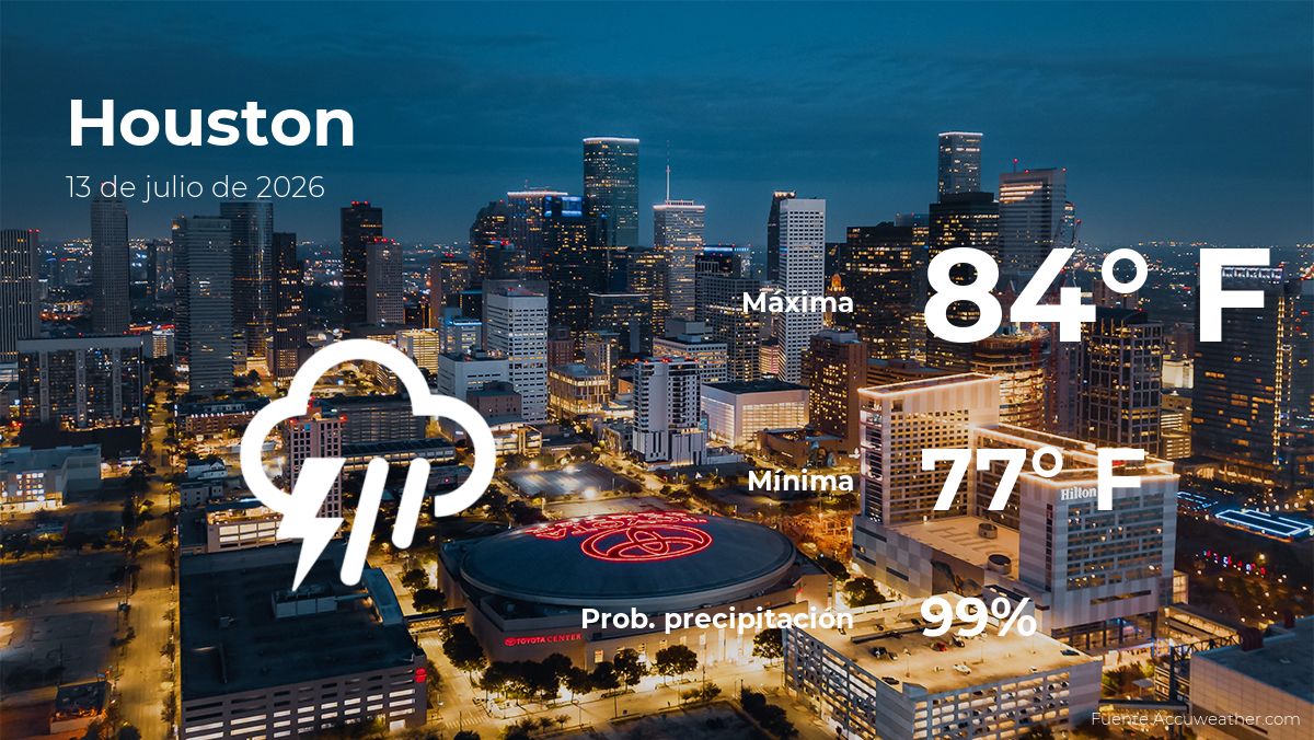 Houston: el tiempo para hoy lunes 13 de julio
