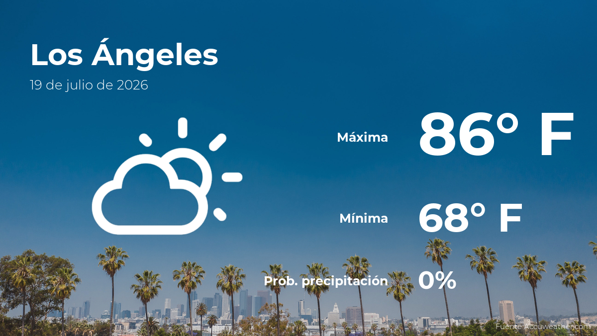 Los Ángeles: pronóstico del tiempo para este domingo 19 de julio