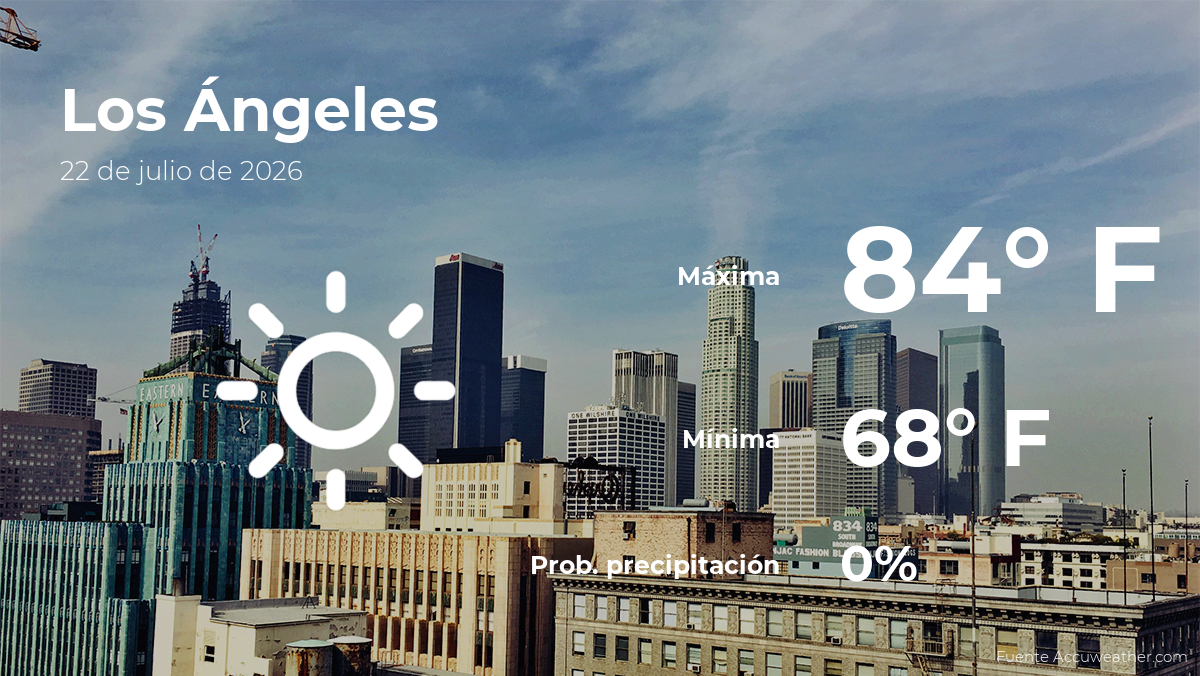 Los Ángeles: pronóstico del tiempo para este miércoles 22 de julio