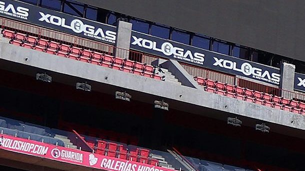 Tijuana, Baja California, 15 de agosto de 2026. Panorámica del estadio, durante el partido correspondiente a la jornada 3 del torneo Apertura 2026 de la Liga Femenil BBVA, entre las Xolas de Tijuana y las Centellas del Necaxa, realizado en el estadio Caliente. Foto: Imago7/ David Vega
