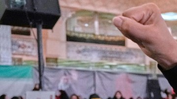 Mujeres iranís durante un acto de apoyo a sus líderes
