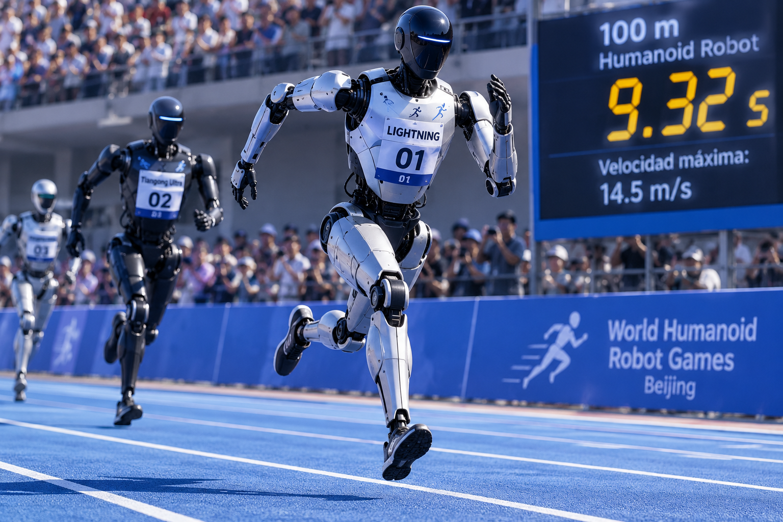 Un robot chino corrió los 100 metros más rápido que Usain Bolt