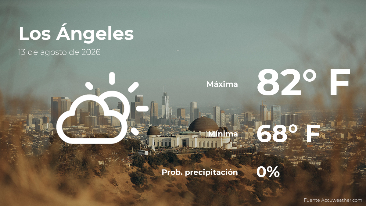 El tiempo de hoy en Los Ángeles para este jueves 13 de agosto